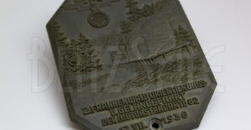 Teilnehmerplakette „2. Frankenwald Orientierungs- u. Geländefahrt der Motorstandarte 82 vom 12. VII. 1936“